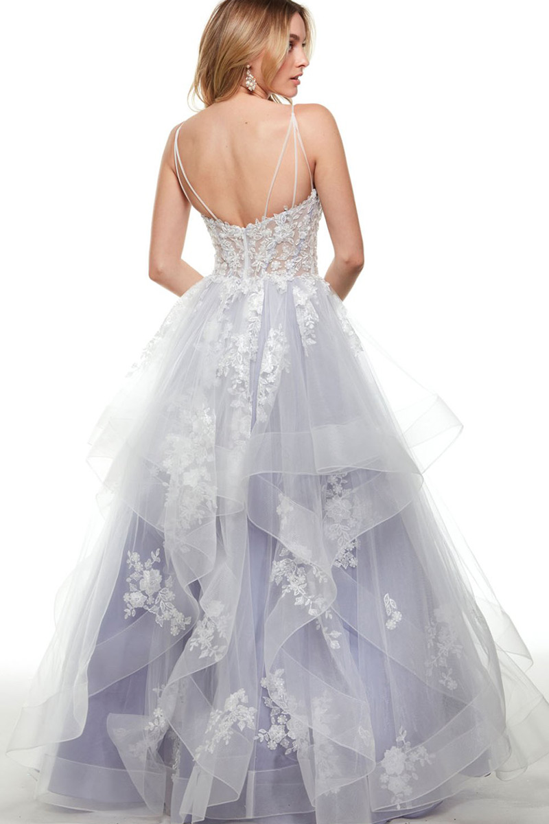 Svatby Felice - Exie, fialkové tylové šaty s bohatou sukní