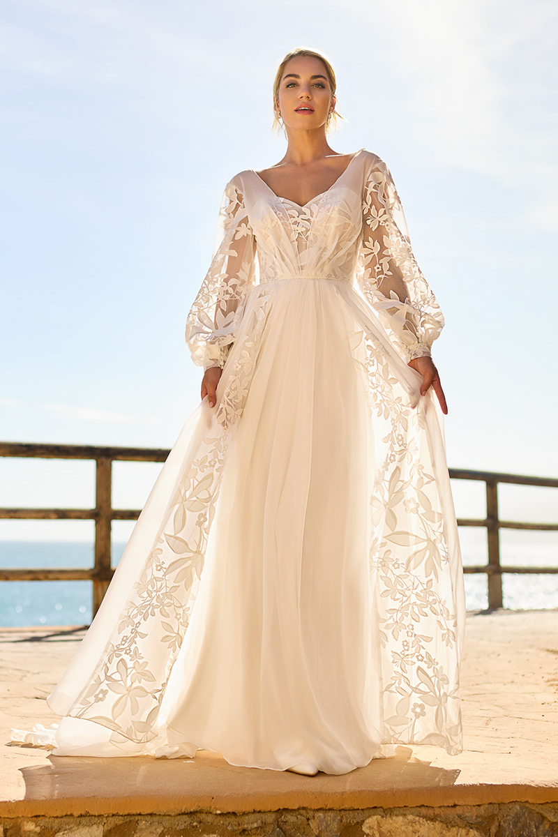 Svatby Felice - Flower, vel. 38, šaty s dlouhým rukávem