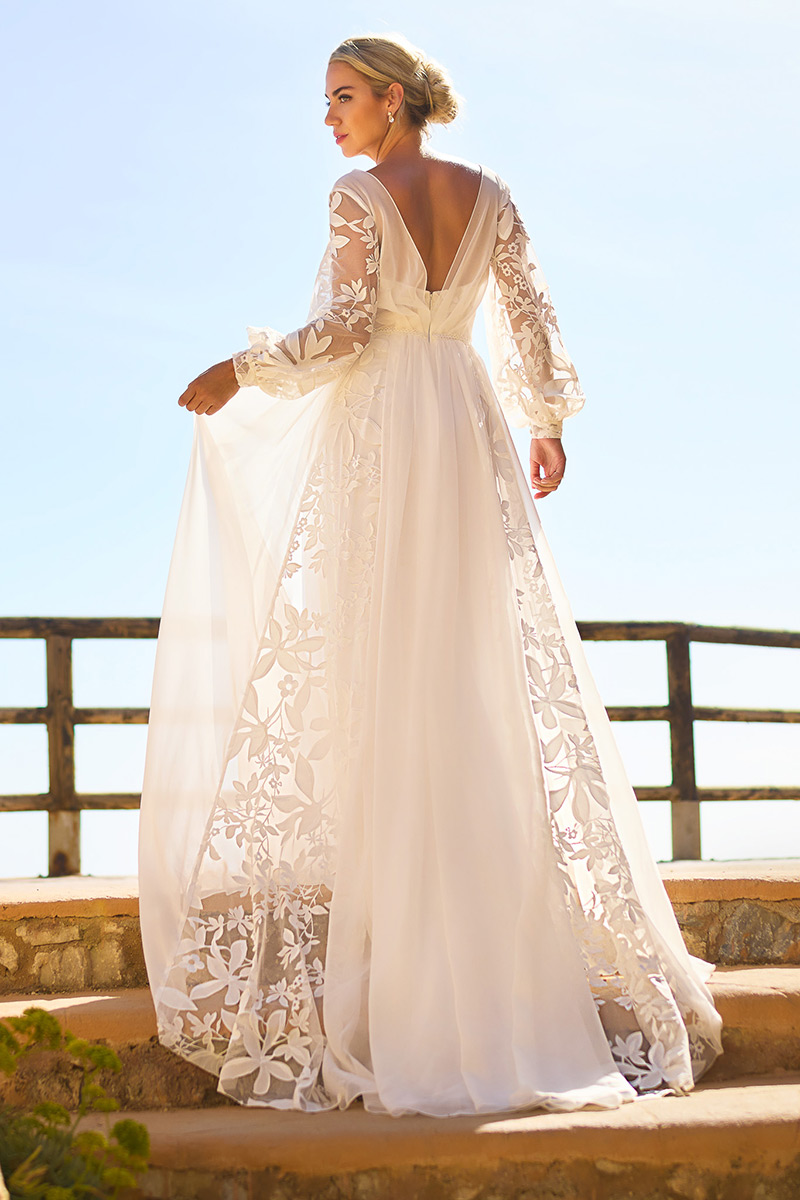 Svatby Felice - Flower, vel. 38, šaty s dlouhým rukávem