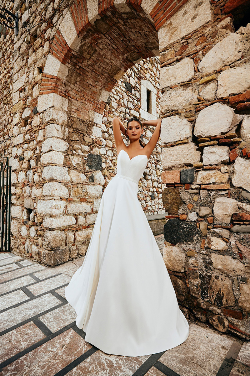 Svatby Felice - Zvonilka, vel. 36, korzetové šaty s mašlí a vlečkou