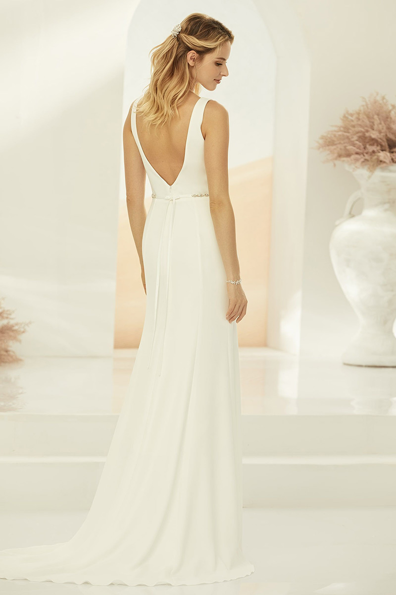 Svatby Felice - Calva, vel. 38, 44, hladké šaty s třpytivým páskem