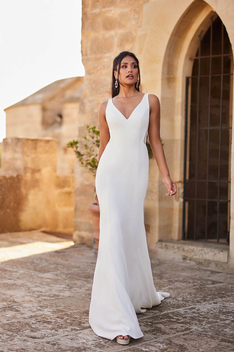 Svatby Felice - Tanita, vel. 46, hladké šaty „mořská panna“