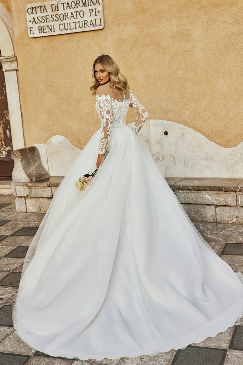 Svatby Felice - Sposa, krajkové šaty s bohatou tylovou sukní