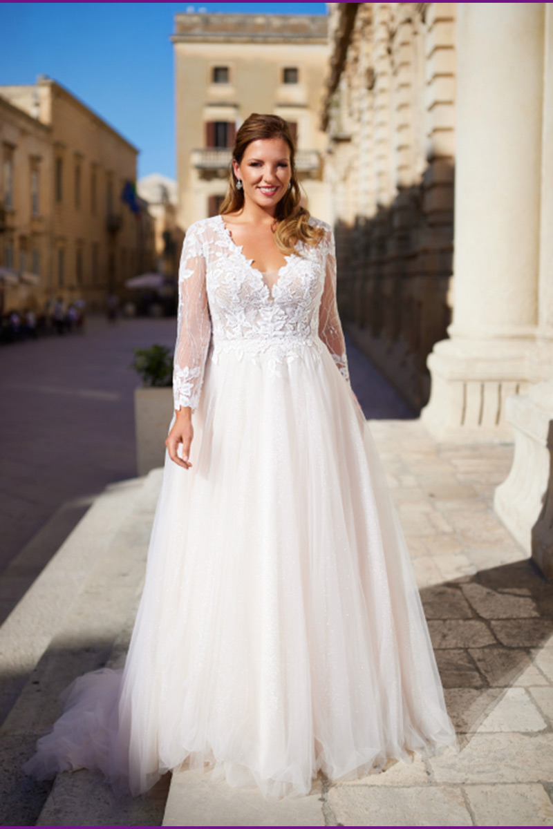 Svatby Felice - Cleo, krajkové šaty s tylovou sukní