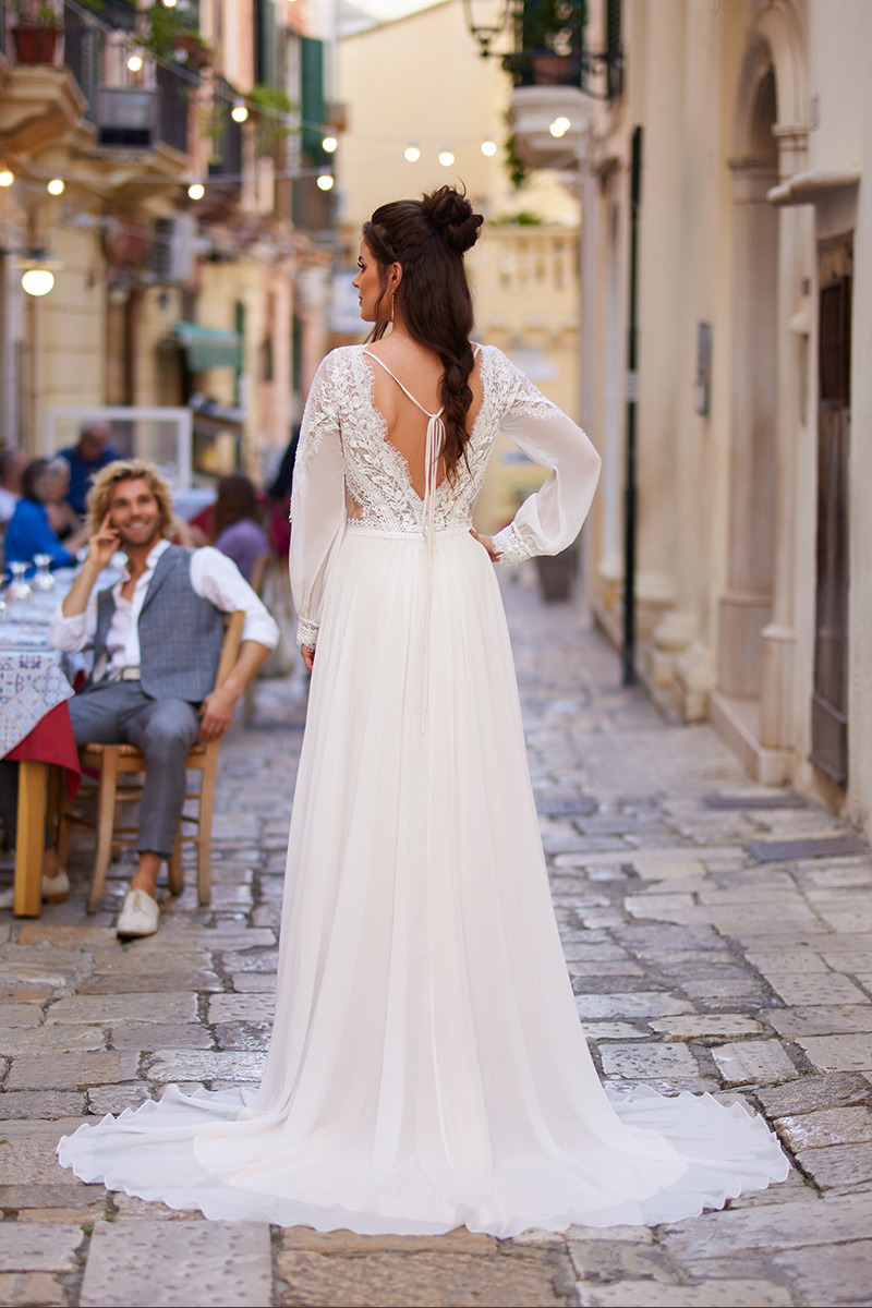 Svatby Felice - Amalie, krajkové šaty s rukávem